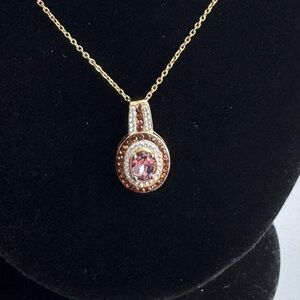Gold and Crystal Gemstone Necklace